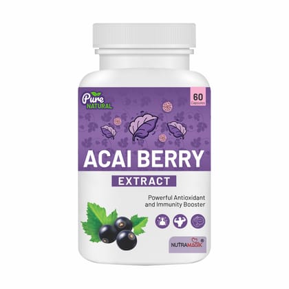 Nutramagik  Acai Berry Extract - Powerful Antioxidant and Immunity Booster - 60 Capsules