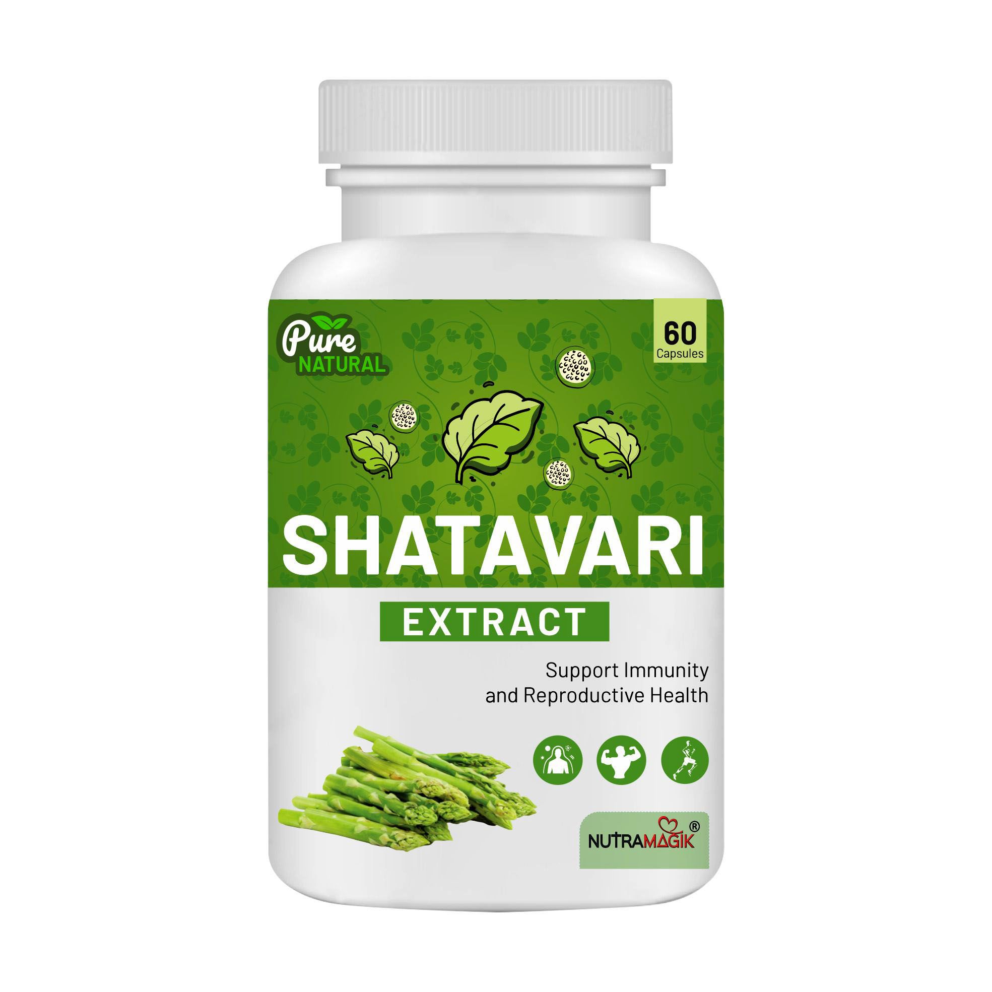 Nutramagik Shatavari Extract - Support Immunity and Reproductive Health - 60 Capsules