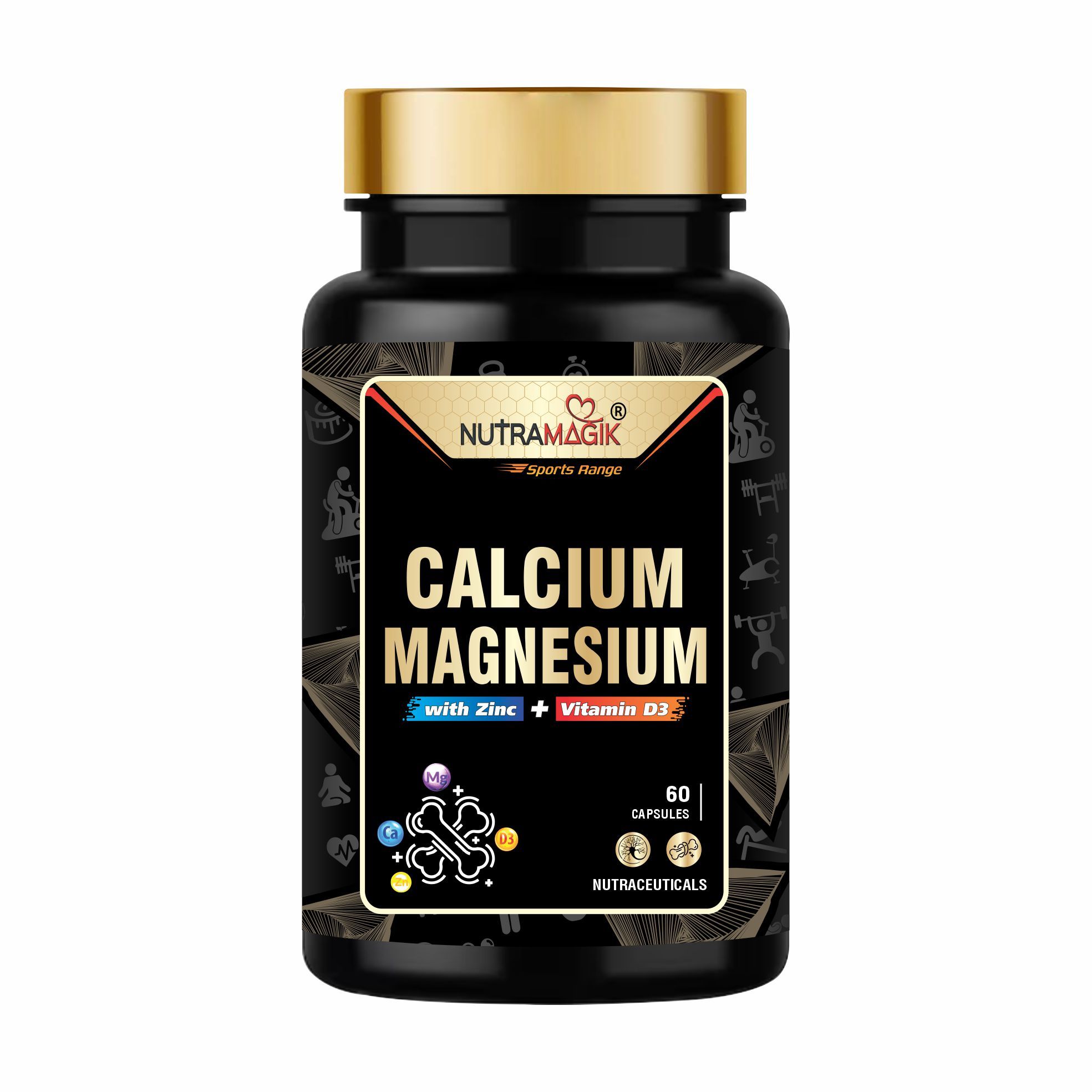 Nutramagik Calcium Magnesium with Zinc and Vitamin D3 - 60 Capsules