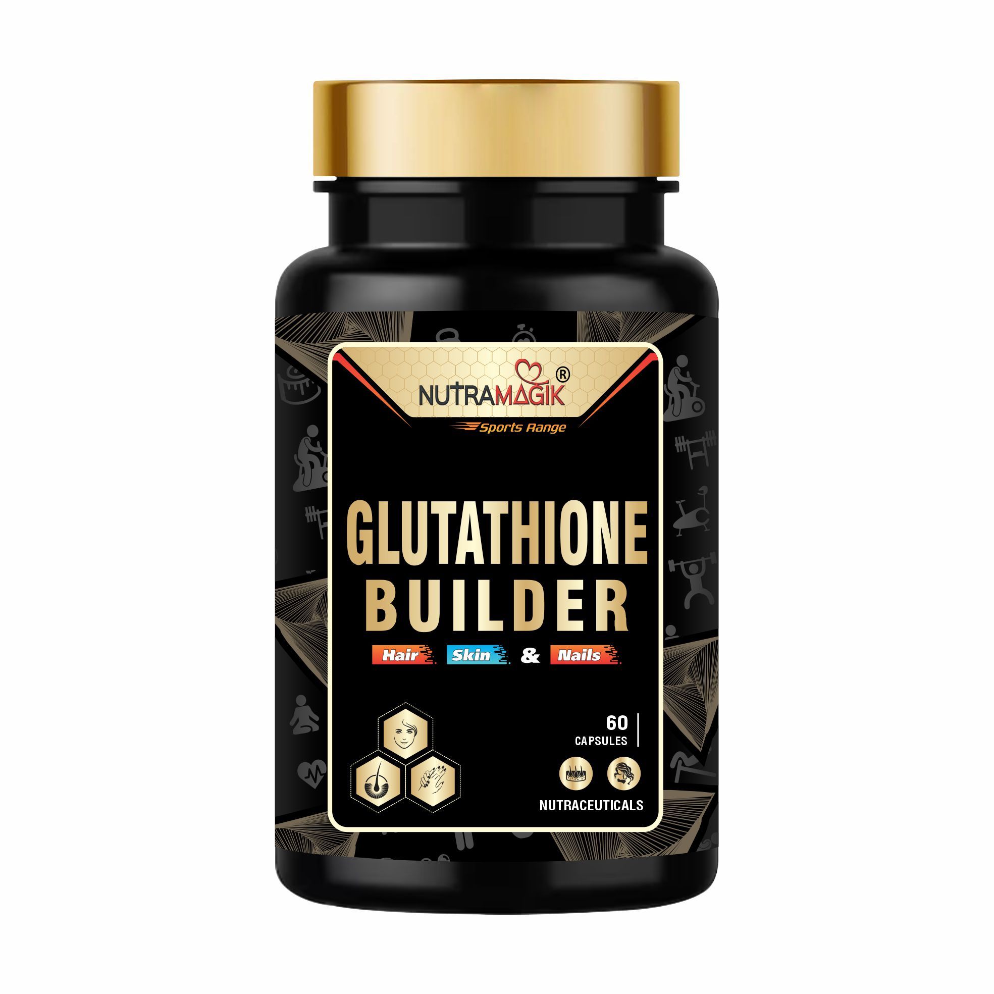 Nutramagik Glutathione Builder for Skin Glow, and Hair, Skin, and Nails Health- 60 Capsules