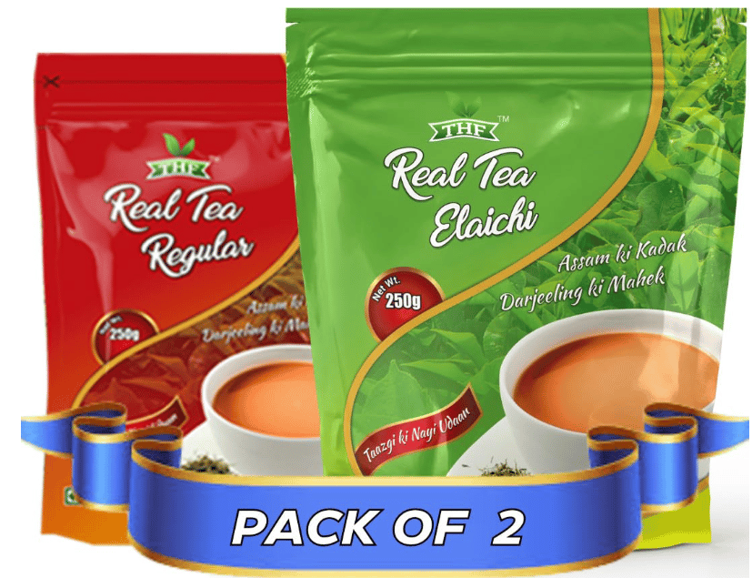 THF REAL TEA COMBO PACK OF 2 (REGULAR X ELAICHI) Tea Blend Pouch (2 x 250 g)