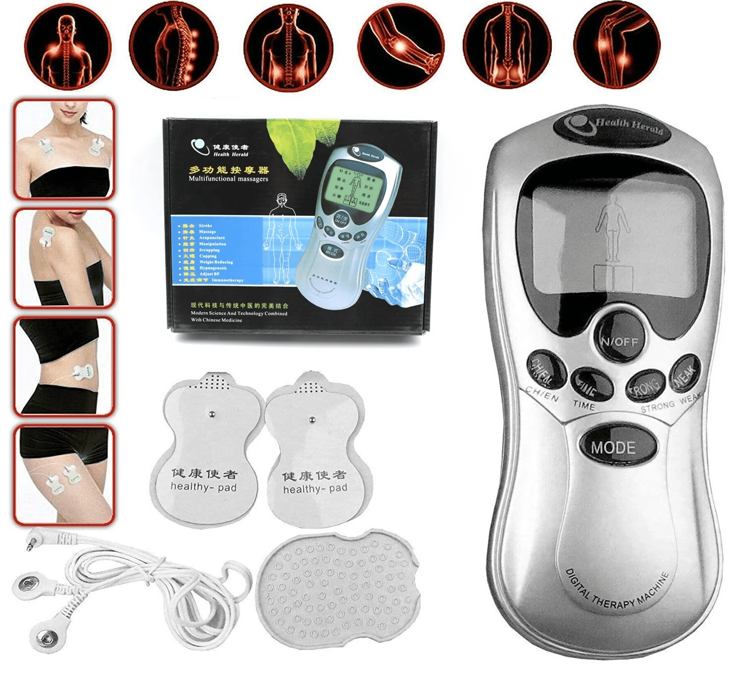 Multifunction Pain Relief Massager (Electric, Pulse Therapy) - Neck, Back, Body Without Adaptor