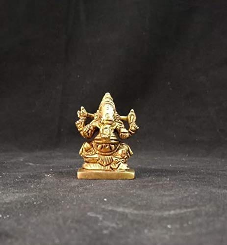 Handcrafted Brass Right Trunk Ganesha / Idol | Ganpati for Temple Office Home