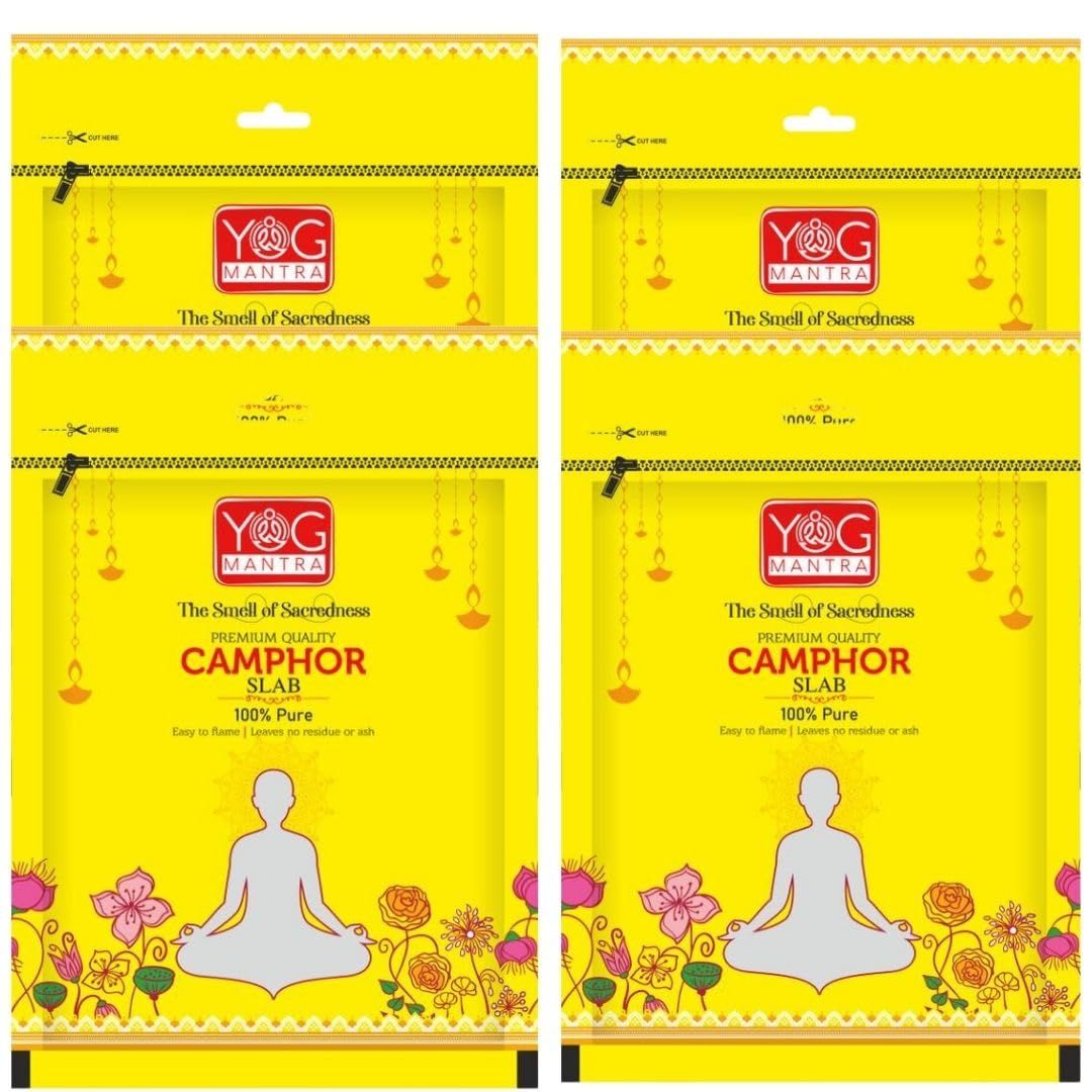 Archita Yog mantra 100% Pure & Organic Camphor Slab | 400 Gms | Non- residue Kapoor | Pooja Essentials | Aromatheraphy (Pack of 4)