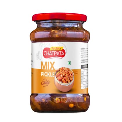 Archita Chatpata Mixed Pickle | Pachranga Achar | Homemade | Mustard Oil | 200gms | Glass Jar (Pack of 1)