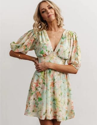 Floral Breeze: Tropical Paradise Mini Dress