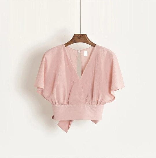 Elchic Peach Solid Crop Top