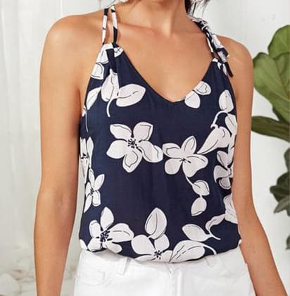 Floral print Halter Neck Top