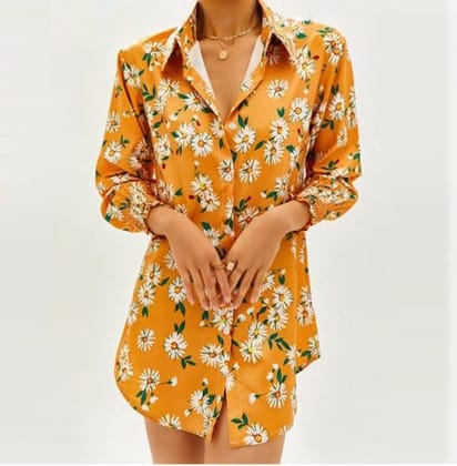 Elchic Floral print Shirt Collar Top