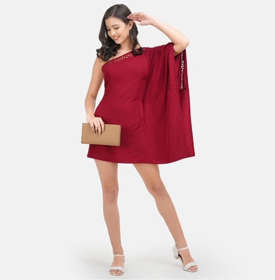 Wine Kaftan Party Dress