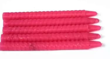 Set of 6 Pink Spiral Candles