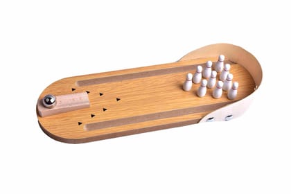  Mini Wooden Bowling Game Set