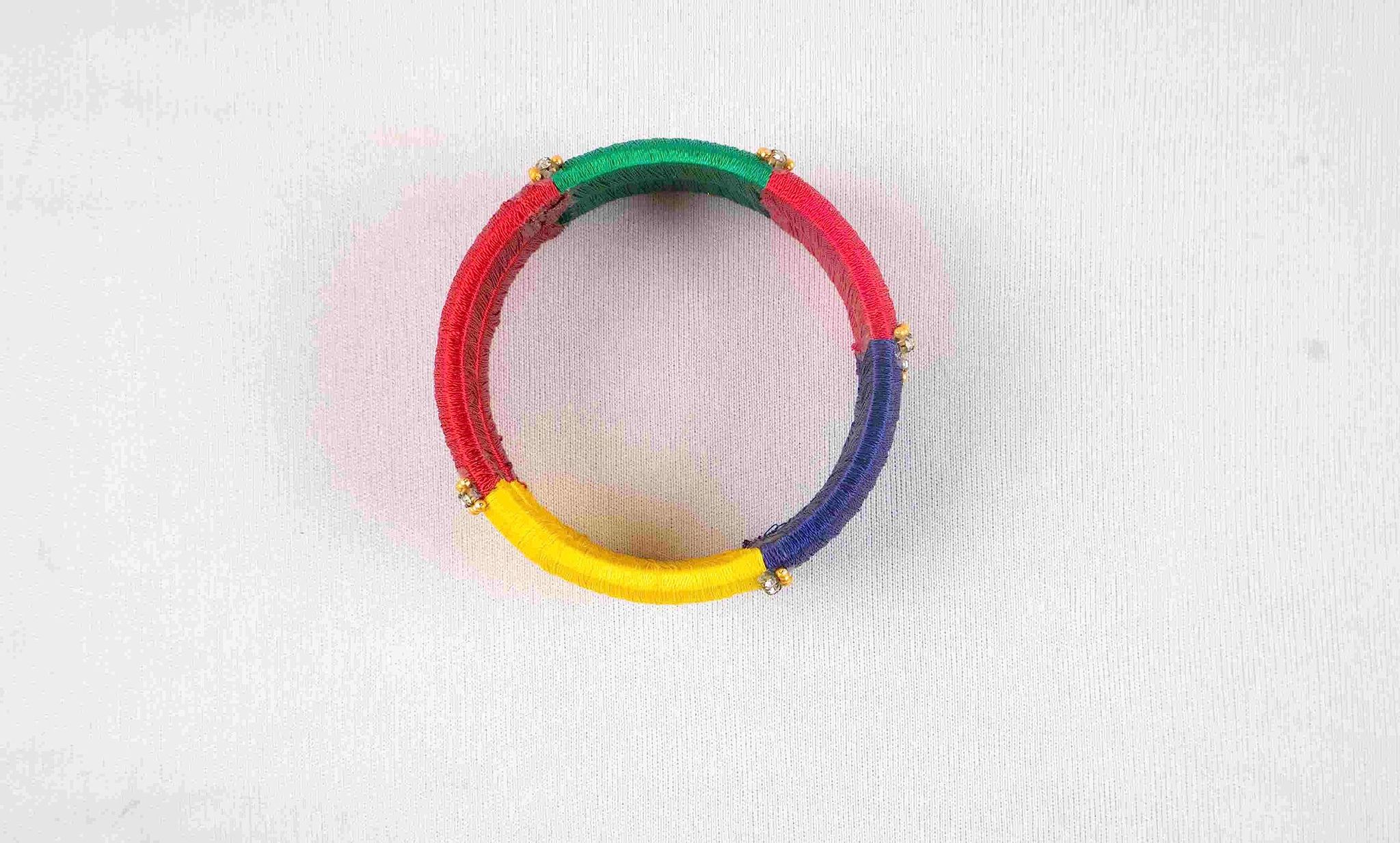  Multicolor Silk Thread Bangle Set