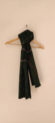 Deep Green Handwoven Merino Wool stole