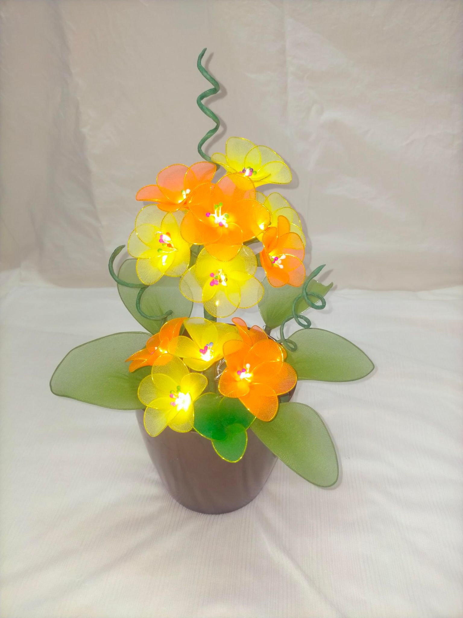 Handmade Stocking Flowers with Lights