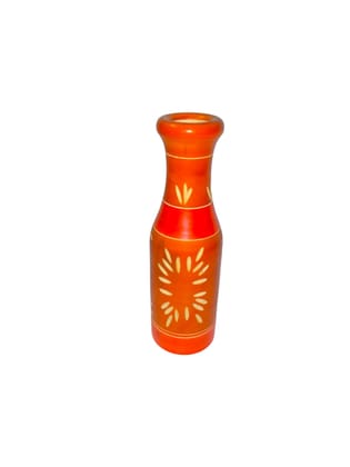 Orange Colour Wooden Flower Vase