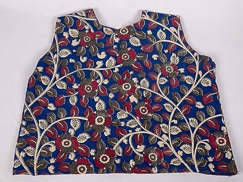 Women's Kalamkari Blue Floral Coat