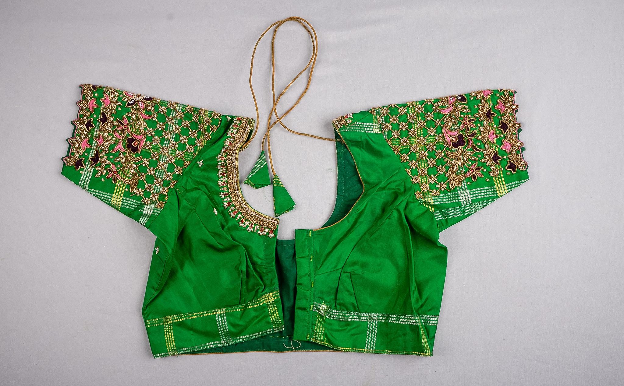 sonchiraiya green colour work-blouse