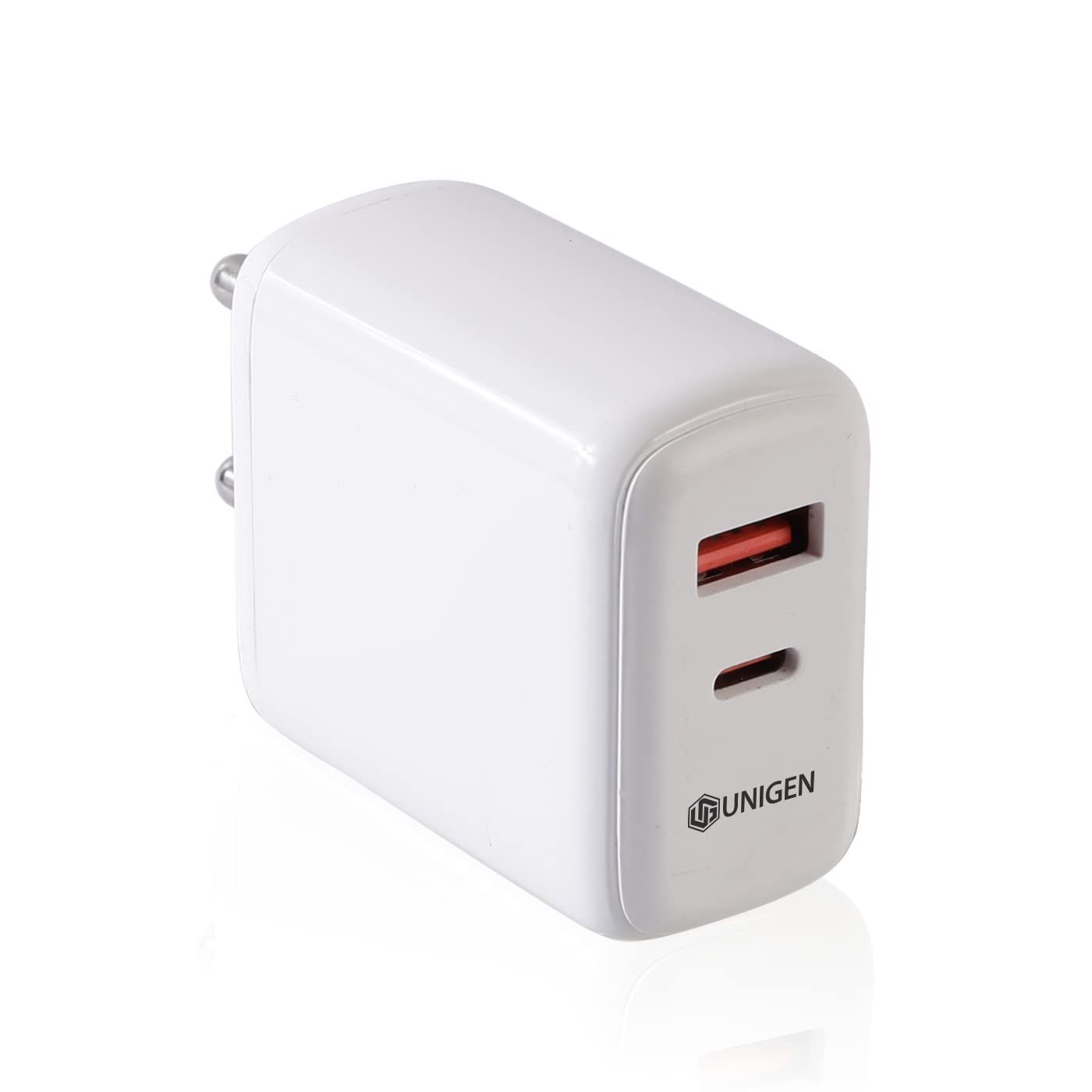 UNIGEN PD QC 45W 2 in 1 PD 3.0 Dual Port Wall Charger Type-C Adapter for Android, iPhone 15/15 Plus/15 Pro/15 Pro Max,14/14 Plus/14 Pro/Max,13/12 Series Fast Charging BIS Certified