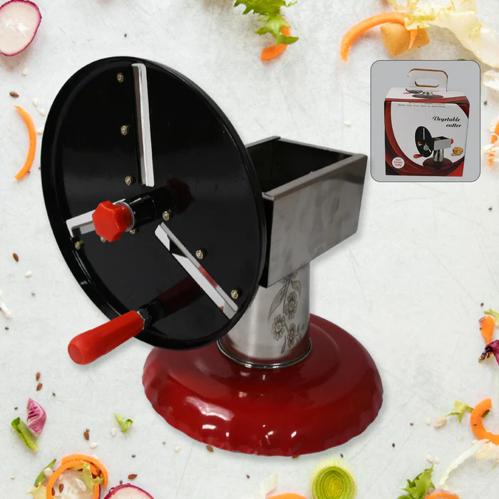 Stainless Steel Chips Maker and Vegetable Slicer for Kitchen Potato Slicer Graters and Chippers. Chips Maker is Suitable for Vegetable Cuttings. Chips Maker Consist Hard Coated Iron Wheel and Stand