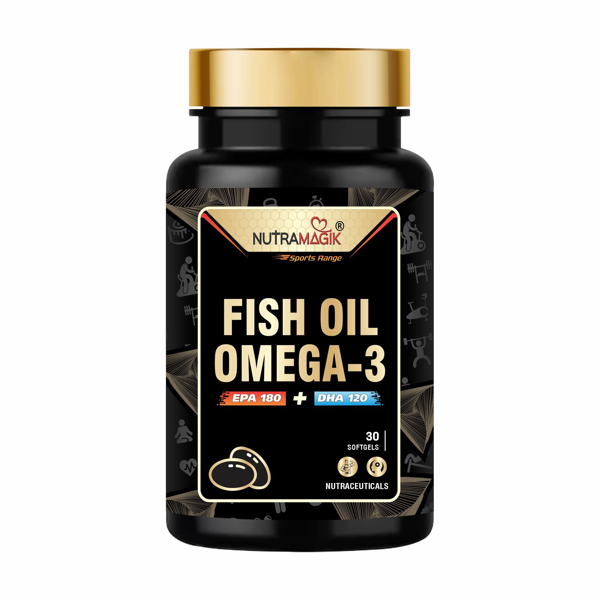 Nutramagik Fish Oil Omega-3 Softgels - 180 EPA/120 DHA - 30 Softgels