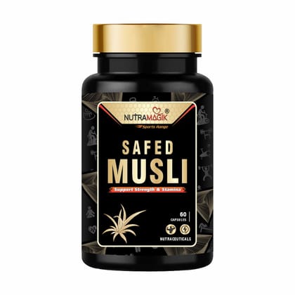 Nutramagik Safed Musli Capsules - 60 Count - Supports Strength and Stamina