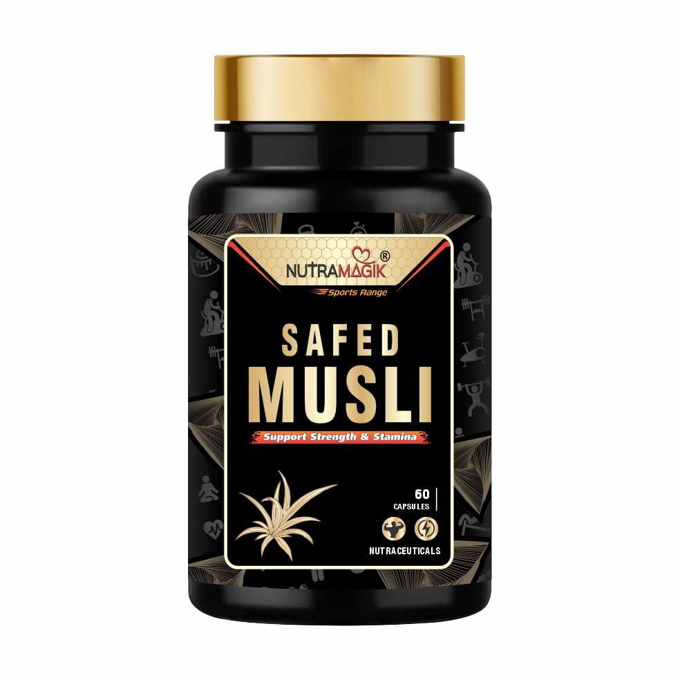 Nutramagik Safed Musli Capsules - 60 Count - Supports Strength and Stamina