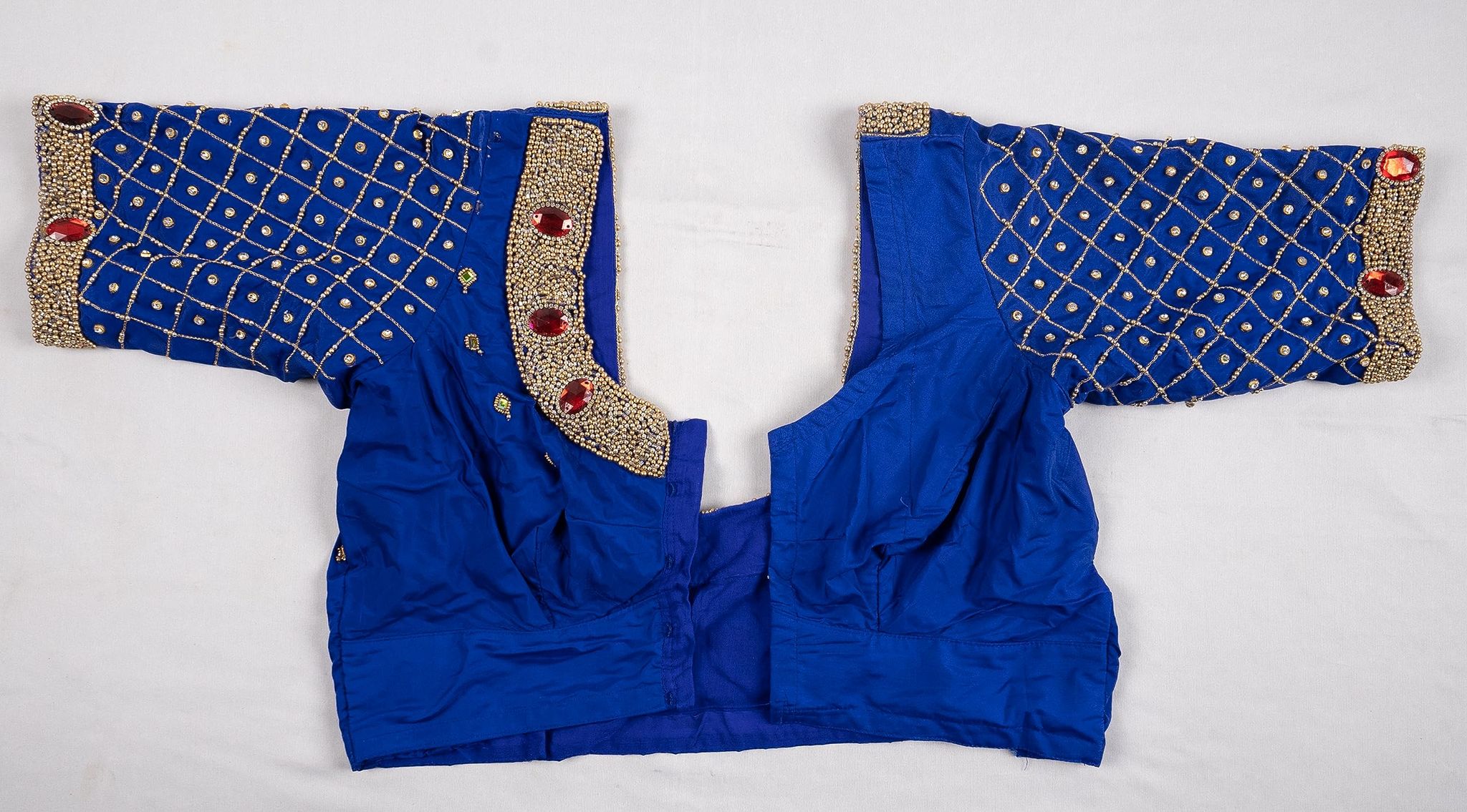  Women's Blue Embroidered Saree Blouse