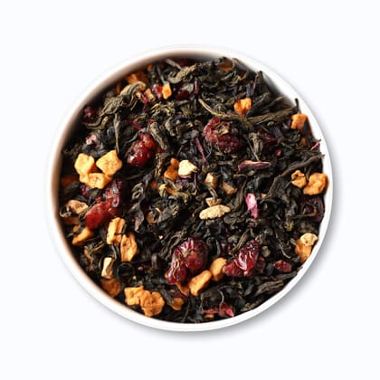 Teafloor Green Tea - Fruity Flavour |Cranberry Apple Ginger Green Tea | Tea Weight : 100g /3.5 oz (50 Cups)