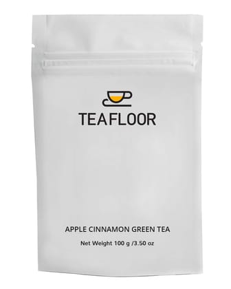 Teafloor Green Tea - Fruity Flavour | Apple Cinnamon Green Tea | Tea Weight : 100g / 3.5 oz(50 Cups)