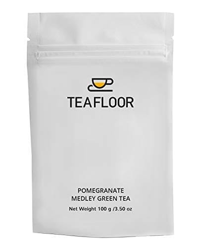 Teafloor Green Tea - Fruity Flavour | Pomegranate Medley Green Tea | Tea Weight : 100g / 3.5 oz(50 Cups)