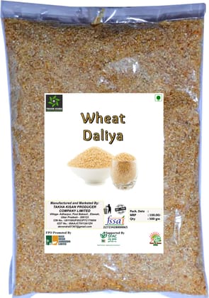 Takha Kisan Whole Wheat Dalia, 500 gm