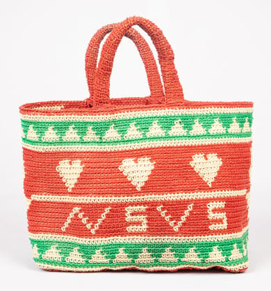  Handwoven Market Tote Bag with Colorful Geometric Pattern