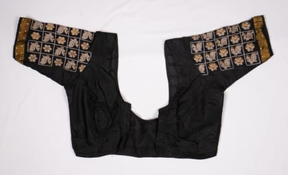 Black blouse with intricate zari embroidery