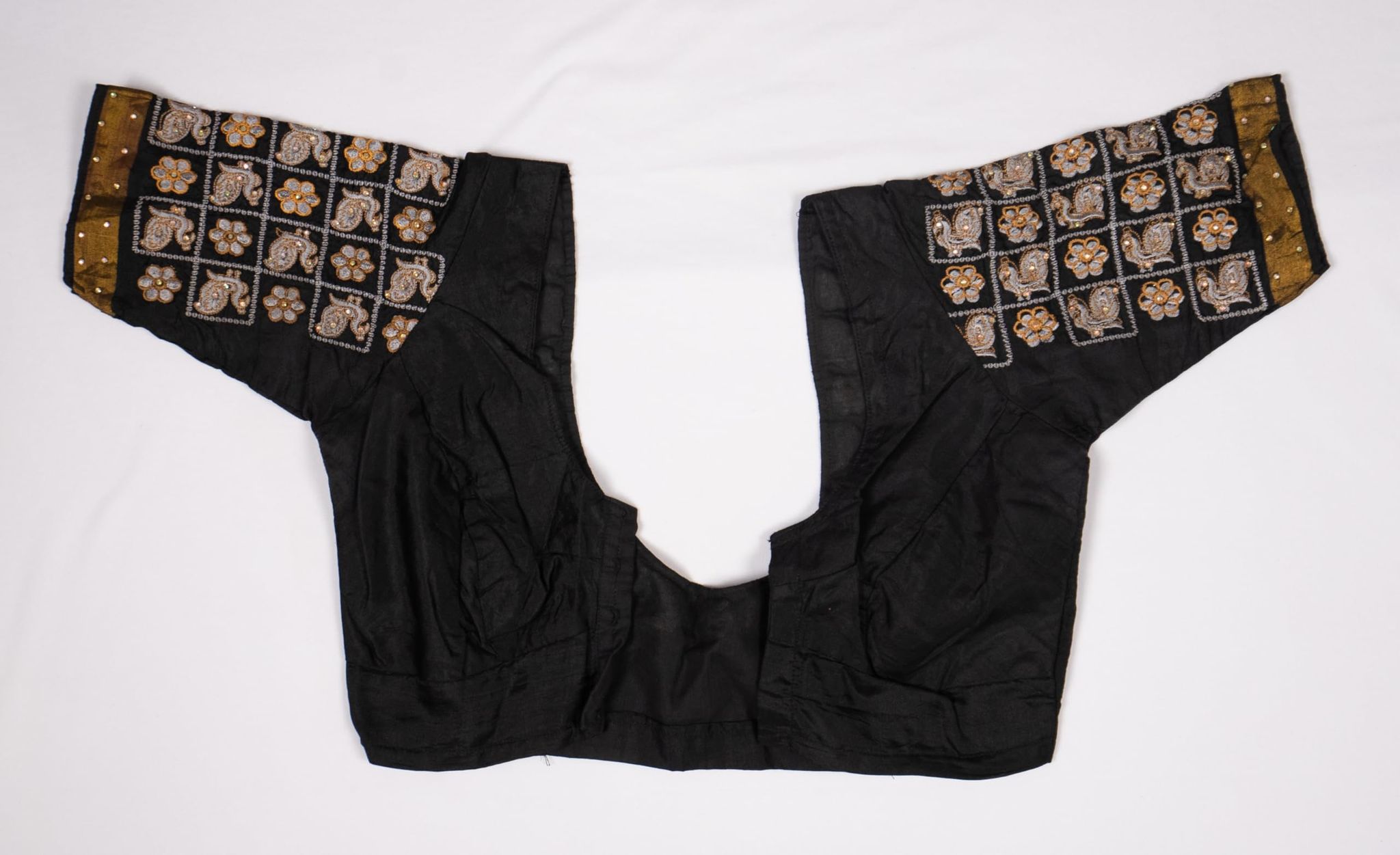 Black blouse with intricate zari embroidery