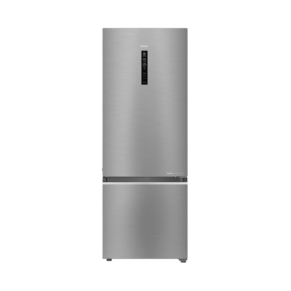 Haier 445 L, 2 Star, Convertible 14-in-1 Triple Inverter & Fan Motor Technology, with Display Frost Free Double Door Refrigerator (HRB-4952BIS-P, Inox Steel, 2024 Model)