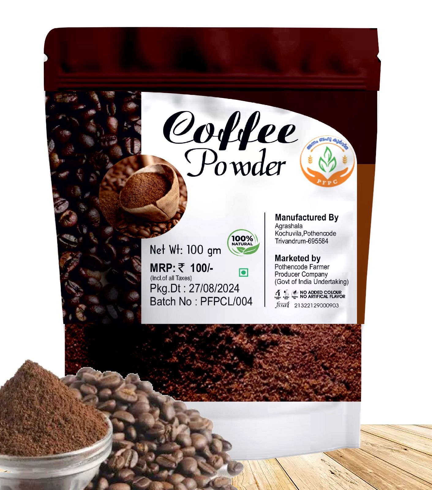  "Coffee Powder 100% Natural 100gm"