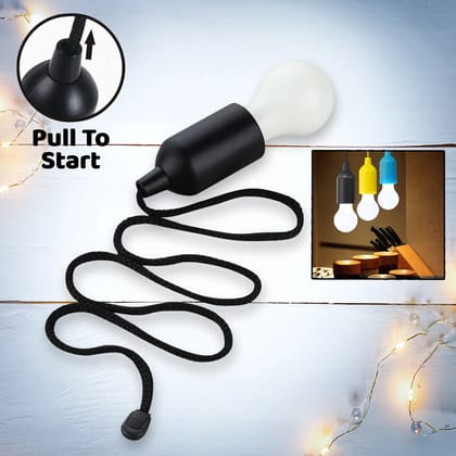 4 PCS LED Bulbs Pull Cord Light LED Pull Cord Light Hanging LED Bulb Pull Wire Drawstring Light Bulb Black LED Pendant Lights (1 PC)