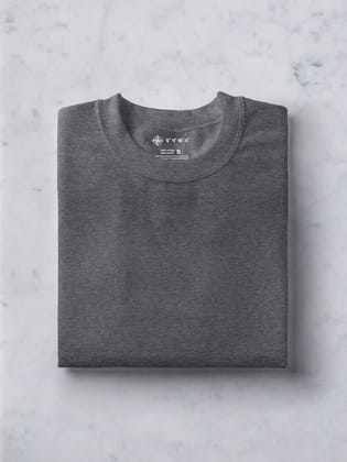 Dark Grey Melange | Plain T shirt