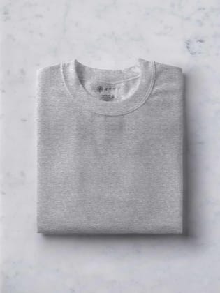 Light Grey Melange | Plain T shirt