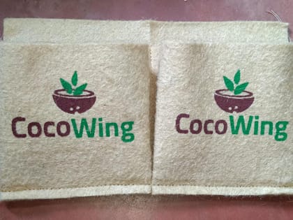 CocoWing Jute Grow Bag with 2 Horizontal Pockets | Wall Mounted Planter | Sustainable Holder