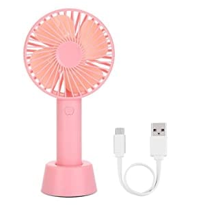 Mini Portable USB Hand Fan, Usb Fan Portable High Speed Built-in Rechargeable Battery Operated Summer Cooling Table Fan with Stand For Home Office Indoor Outdoor Travel (Blue Color)