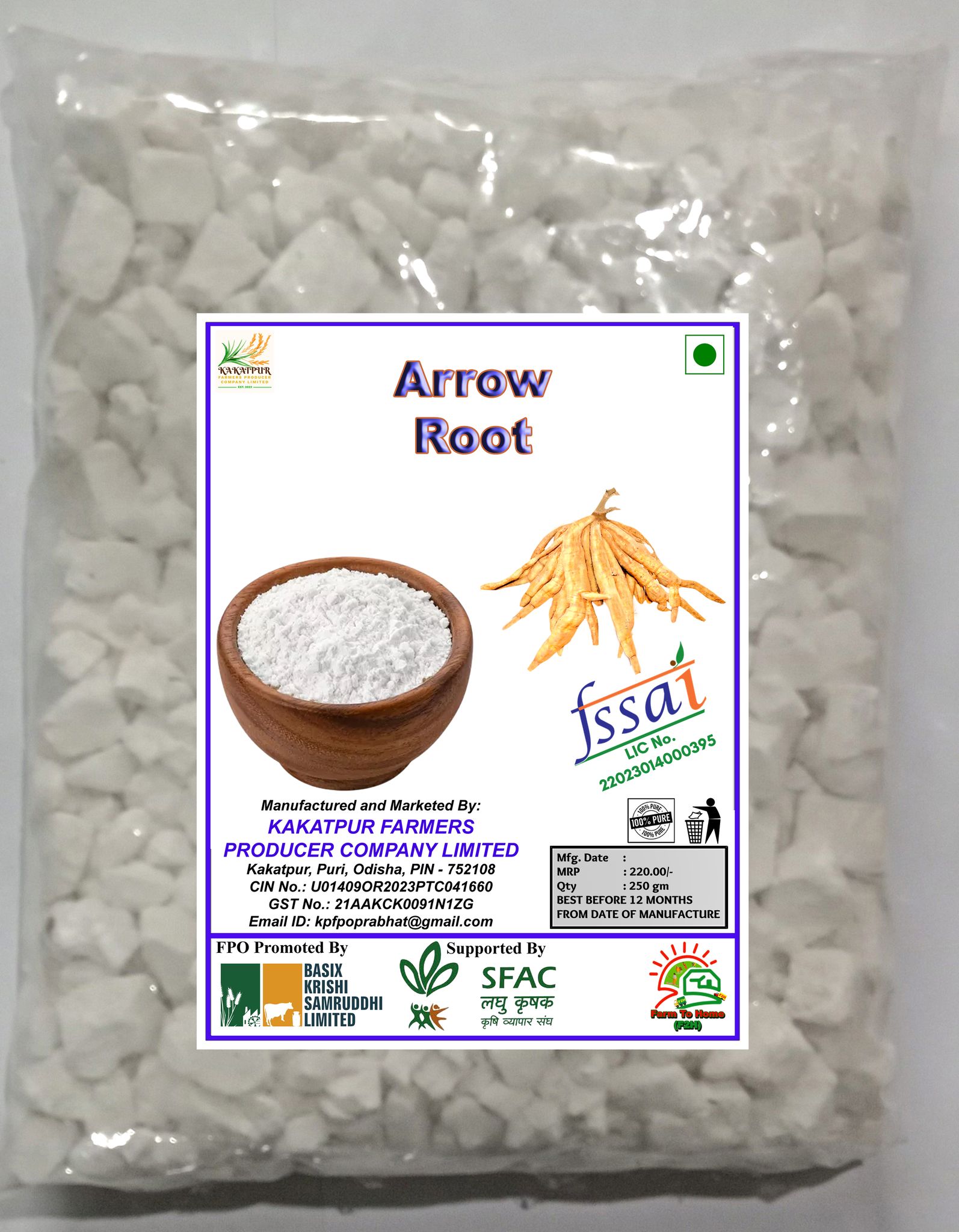  Organic Arrowroot Powder - 250gm