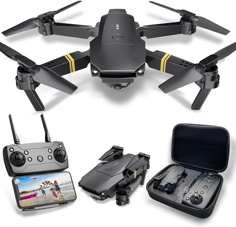 SVRC Foldable Remote Control Drone with 4K HD Wide Angle Camera, WiFi FPV, Optical Flow Positioning, Dual Flash Lights, Battery