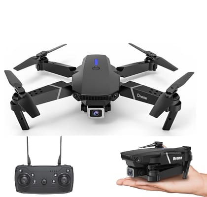 DRwilla E88-Pro-Drone-with-4K-Camera-WiFi-FPV-1080P-HD-Dual-Foldable-RC-Drone-Altitude-Hold-Headless-Mode-Visual-Positioning-Auto-Return-App-Control-Multicolor