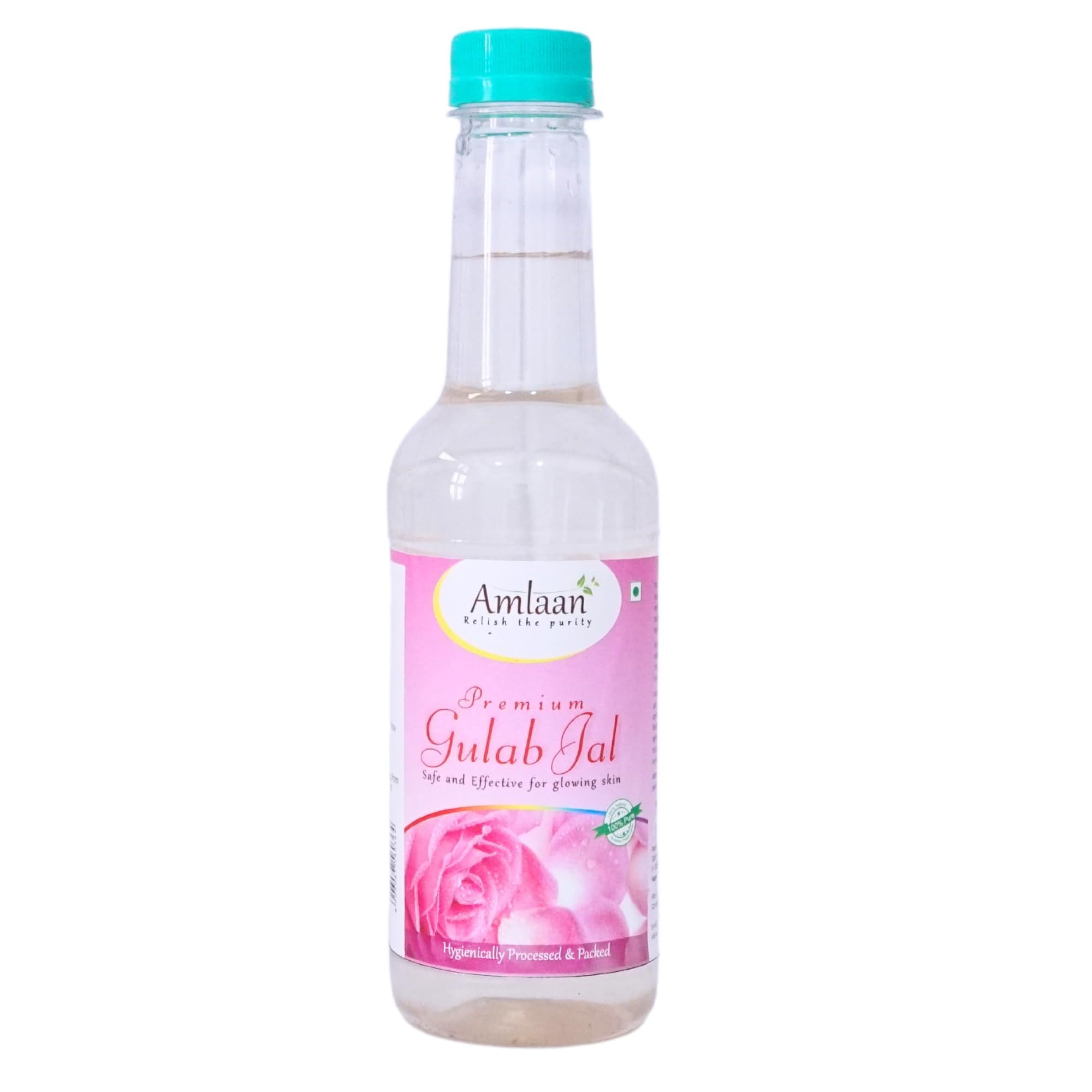 AMLAAN 100% Pure & Natural Distilled Gulab Jal/Rose Water Facial Mist Toner for Glowing Skin, Face & Hair, Men & Women, 300ml