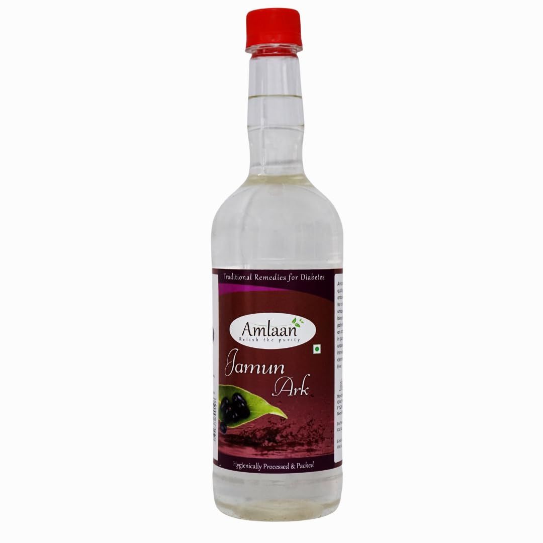 Amlaan Organic Jamun Ark Juice Helps Control Blood Sugar Level, Lower Bad Cholesterol and Diabetics Care -750 ml