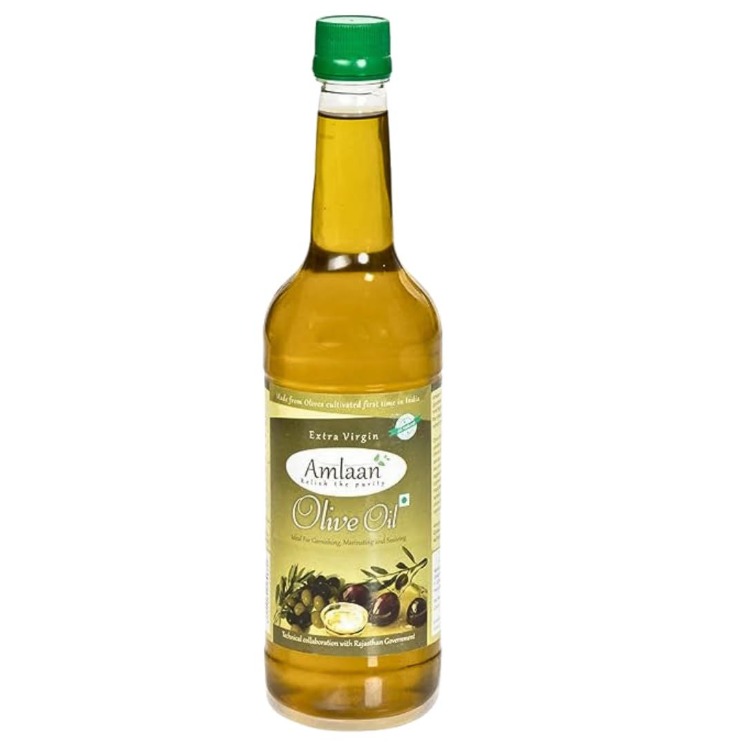 AMLAAN Extra Virgin Olive Oil for Deep Frying, Dressing, Garnishing, Toasts, Sauteing & Healthy Cooking Oil for Daily Use - 750ml