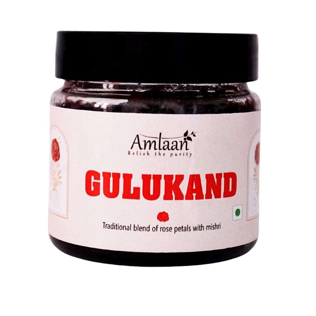 AMLAAN Oragnic Gulkand 200gms (Rose Petal Jam) | 100% Natural Prepared Using Sun Cooked Rose & Mishri