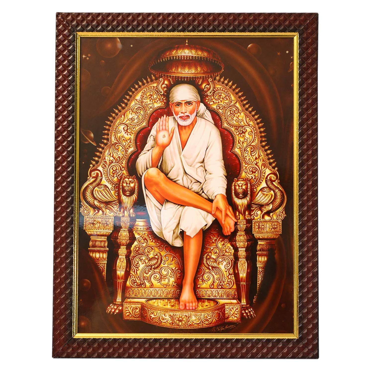 Sai Baba Wooden Photo Frame, Hancrafted Wooden Photo Frame, (NULM-Tirupati-20)